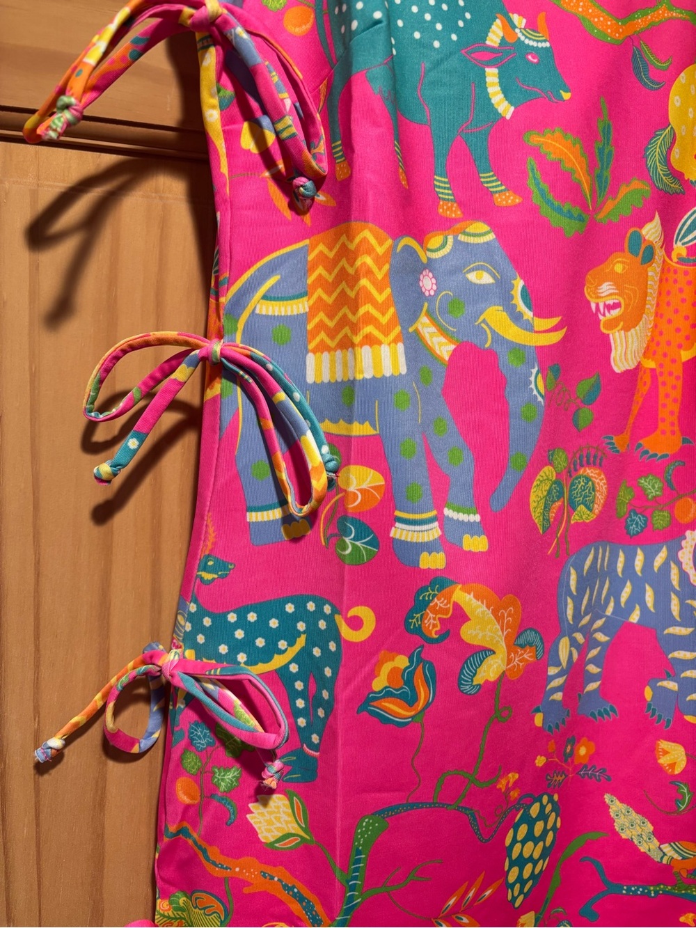 Gretchen Scott Designs Bright Pink Animal Print Side-Tie Dress - Picture 2 of 5